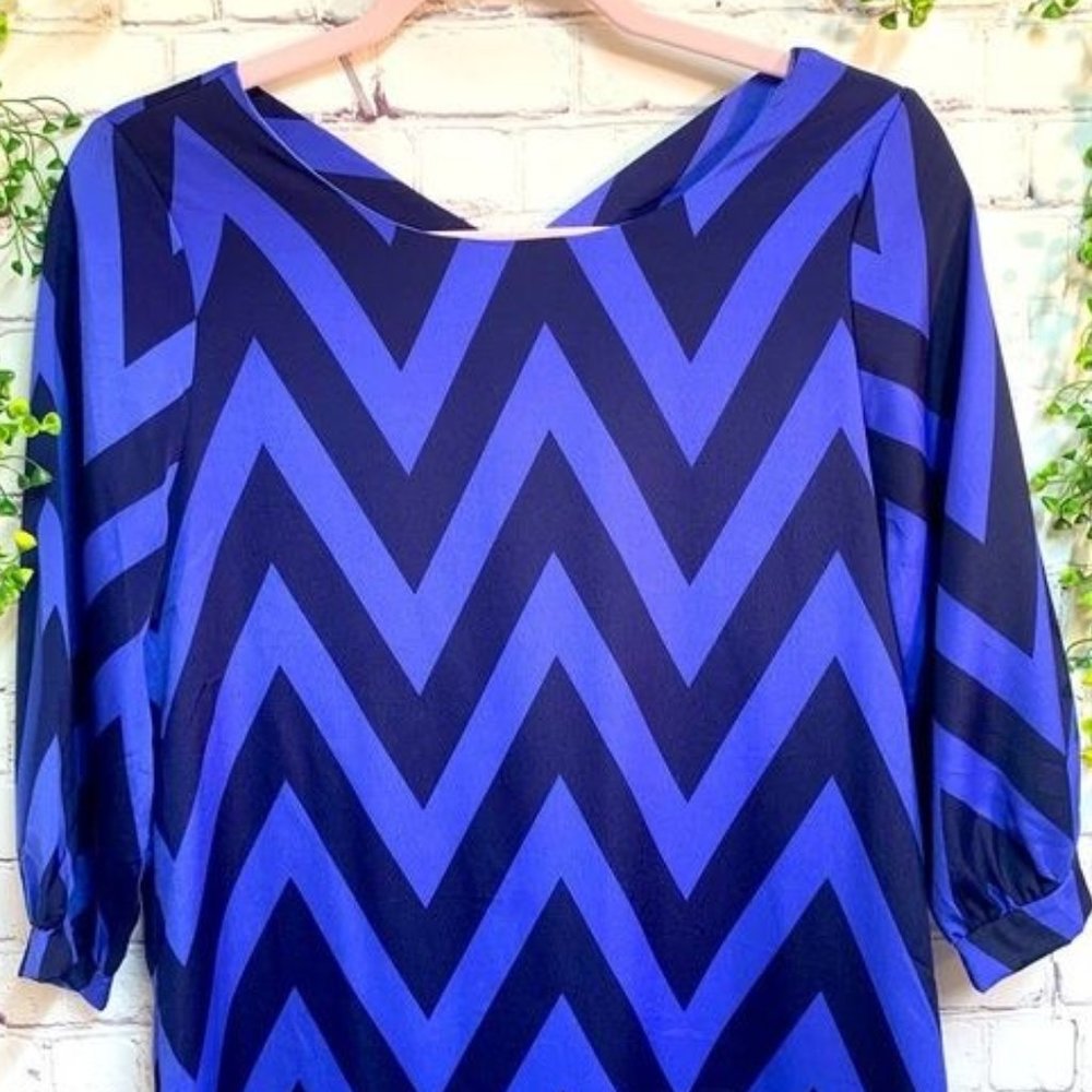 Needle & Thread | Chevron 3/4 Sleeve Dress Size Sm
